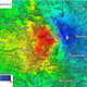 Areas in red shifted 15 inches (40 cm) toward the perspective of the satellite, while areas in blue moved away to a similar degree. (Copernicus Sentinel/ESA/CNR-IREA)